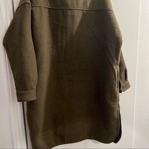 NWT noa Long Shacket Olive Green L - Picture 2 of 6